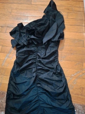 Zara black dress with ruffles, new, size S