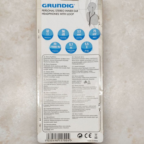 Grundig GHI 1570 stereo inner ear headphones new