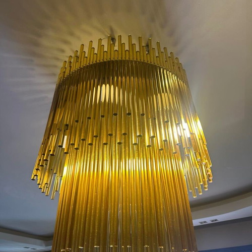 Vistosi Diadema Murano glass chandeliers like new, set of 5