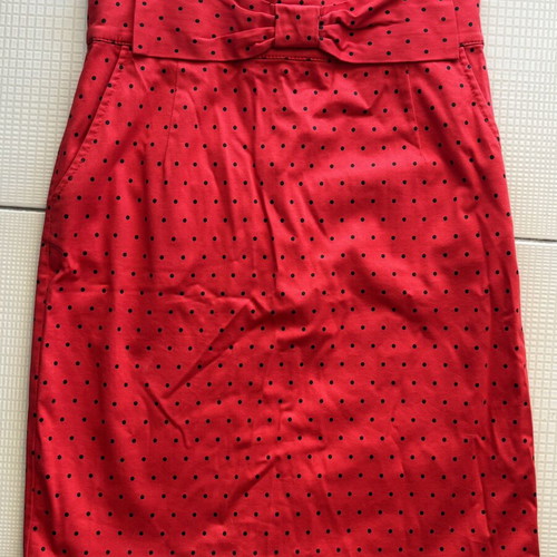 H&M Polka Dot Skirt Divided Size 40 Like New Black Red