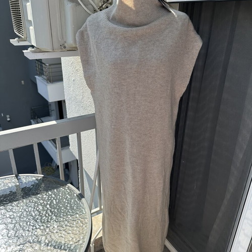 Massimo Dutti beige knitted vest dress