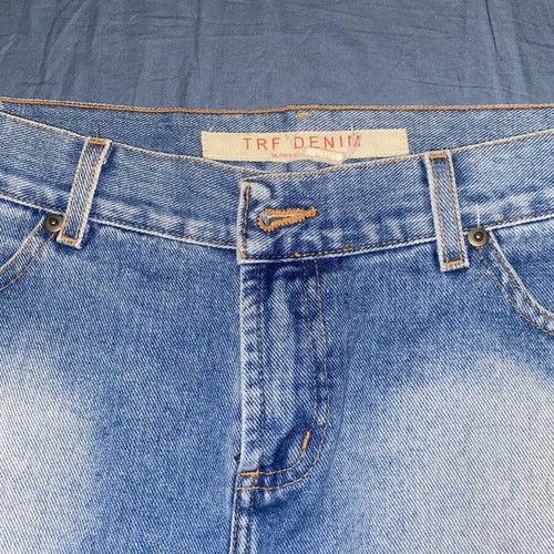 Zara TRF Denim Mini Skirt, Y2K Style, blue cotton