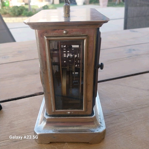 Musical Travel Clock used, analog, tabletop, 1900s 1910s