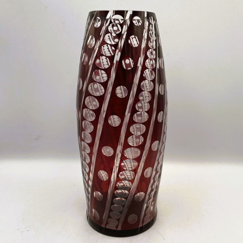Art Nouveau glass vase ruby like new, 1885-1920