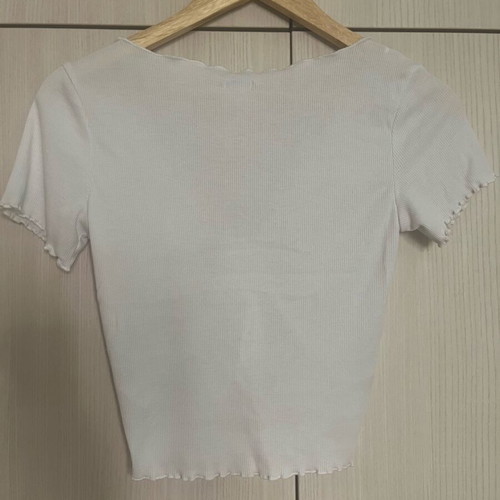Monki white crop top used, adjustable front