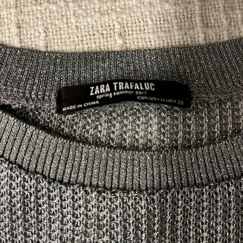Zara metallic blouse new, gray, size M