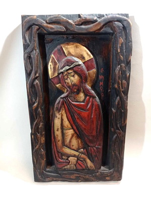 Μεγάλη ξυλόγλυπτη αγιογραφία Ο Νυμφίος