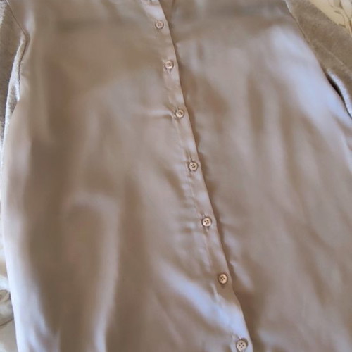 Pullover blouse with buttons on back used, beige, size M