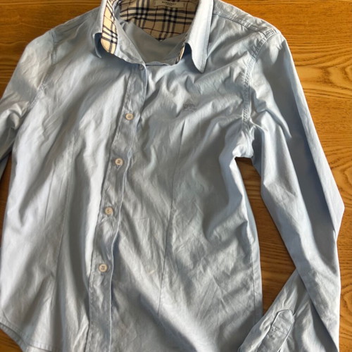 Burberry London women's shirt, vintage baby blue, slim fit