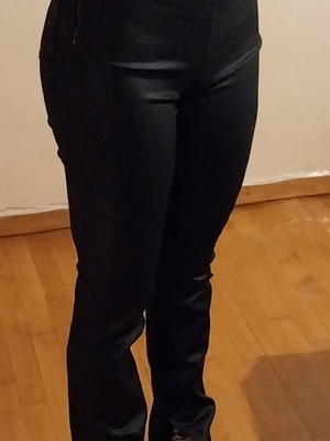 Stradivarius leather pants used, black, size S