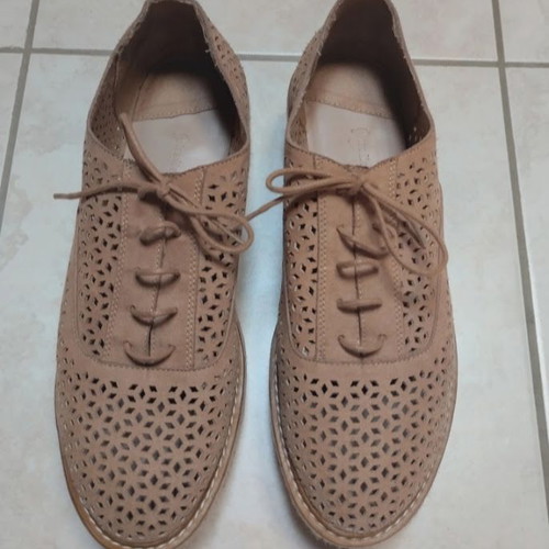 Oxfords platforms genuine leather shoes size 37 beige