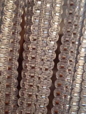 Figure curtain silver, new, 89 cm width and 2.5 m length