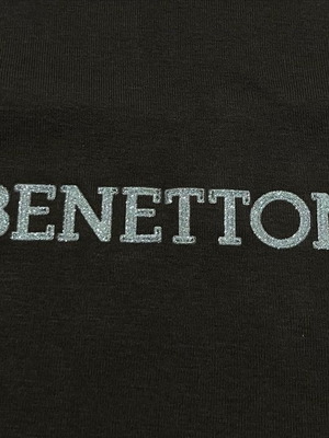 Benetton women's short-sleeve shirt used, brown, size large
