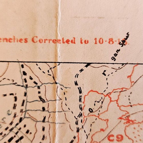 British Military Map Doiran 1918 used, World War I