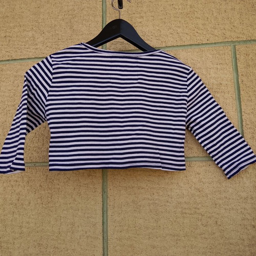 Bershka bolero M like new, white and blue
