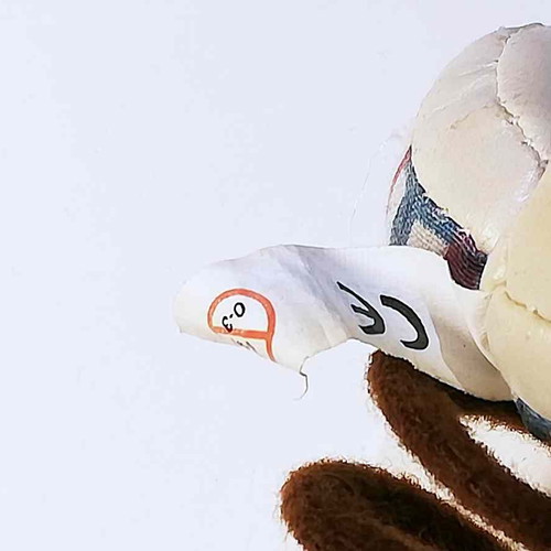 Plush dog keychain used