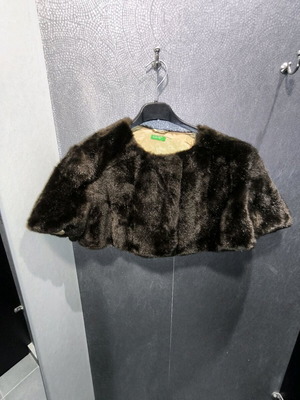 United Colors of Benetton brown faux fur bolero like new