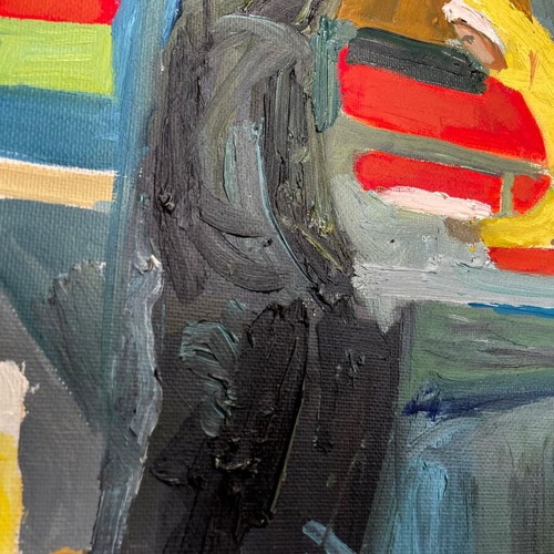 Acrylic painting like new, theme Laiki Agora 50x40 cm