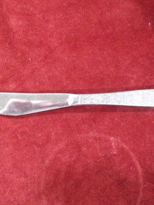 Vintage Mid Century Basketweave Knife TWA Trans World Airlines used