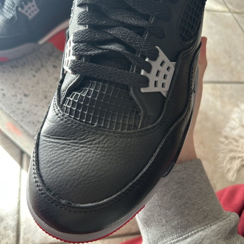 Jordan 4 Bread Reimagined sneakers like new, size 44.5, black and red