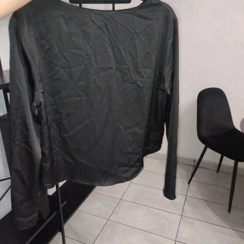 Paranoia black satin blouse new with tags, small size