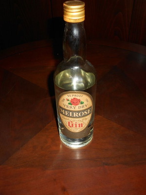 Genka Gin Bottle 1960s used, Greek distillery