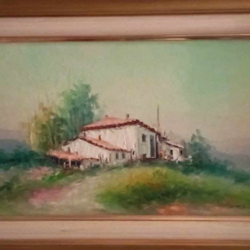 Oil painting on canvas by D. Dimitriou in excellent condition with frame