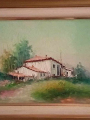 Oil painting on canvas by D. Dimitriou in excellent condition with frame