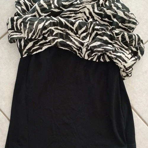 Midi Satin Skirt Lynne used, zebra animal print, black and white