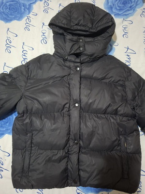 Puffer μπουφάν μαύρο XL μεταχειρισμένο με αποσπώμενη κουκούλα