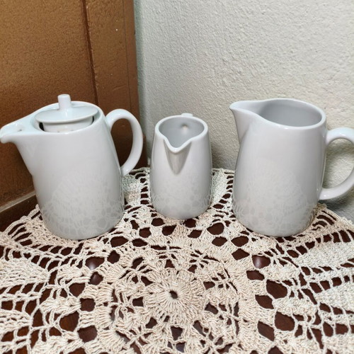 Set of 3 vintage Ionia Hellas porcelain milk jugs from 1970