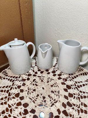 Set of 3 vintage Ionia Hellas porcelain milk jugs from 1970