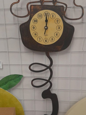 Plastic Wall Clock 53x26 cm Telephone Design new, analog