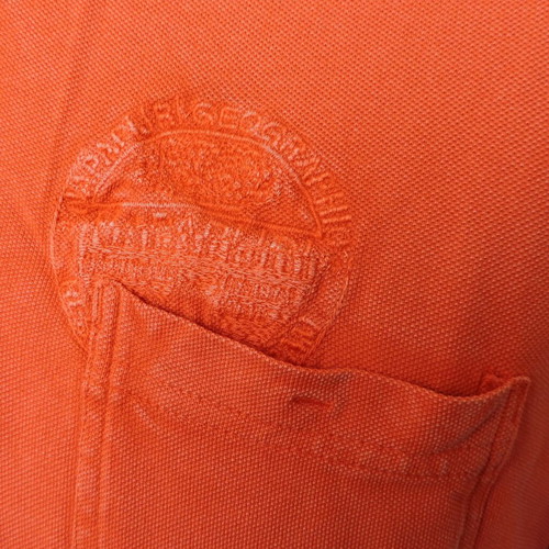 Napapijri Mens Graphic Long Sleeve Polo Shirt used, size L, orange