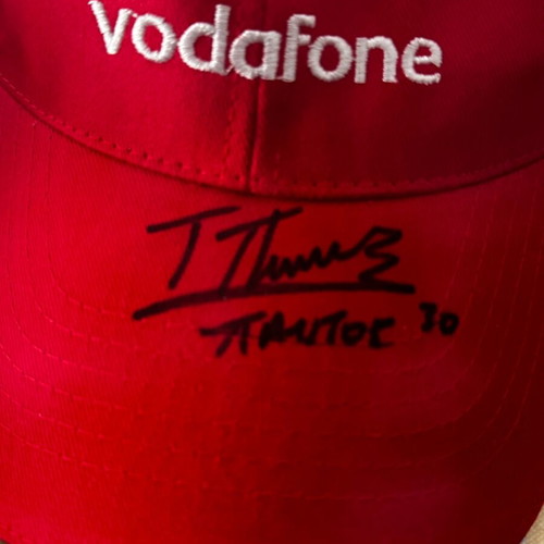 Olympiacos collectible cap like new with Anastasiou Pantou signature
