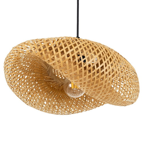 Mexico vintage pendant ceiling light single beige wooden bamboo new
