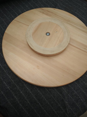 Ikea pizza base wooden, used, rotating