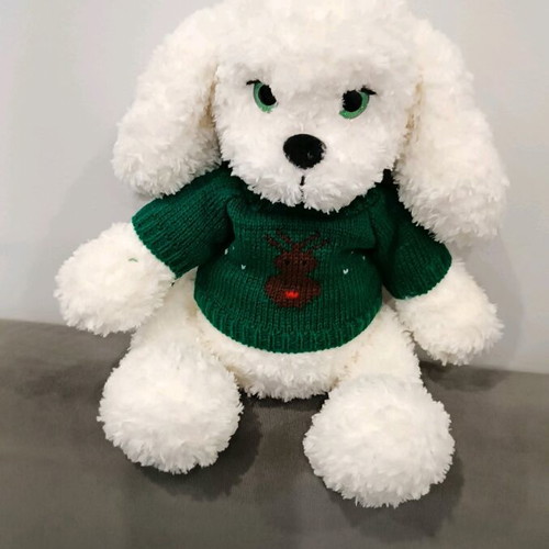 Handmade knitted puppy made to order with plush yarn