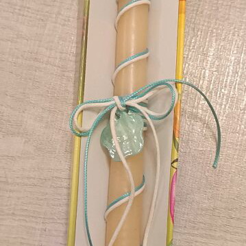 Easter candle with blue flower 33cm in box new