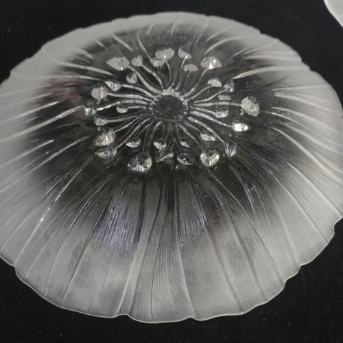 Maleras "Wind Flower" pasta set used, lead crystal by Mats Jonasson 80s