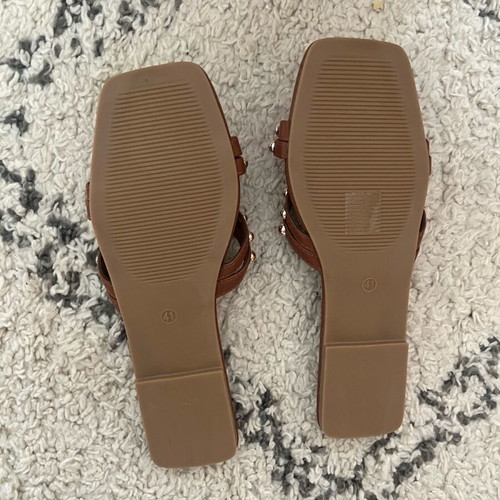 Summer sandals with studs new brown size 41