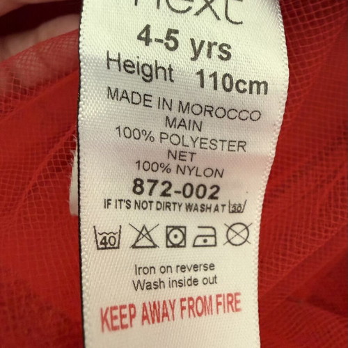 Next dress 4-5 years like new, red and green, 110 cm