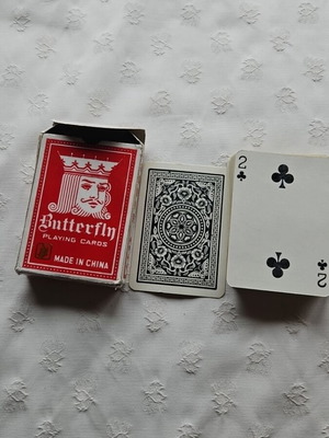Butterfly playing cards used, incomplete with missing and duplicate cards