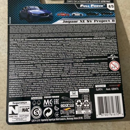 Hot Wheels Fast and Furious Jaguar XE SV like new