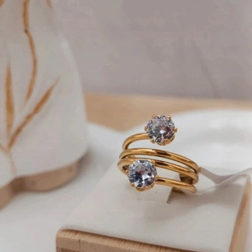 Steel ring new, gold-colored