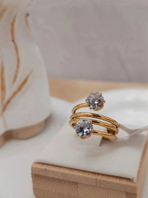 Steel ring new, gold-colored