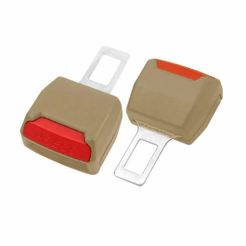 Seat belt alarm deactivation clip set of 2 beige new