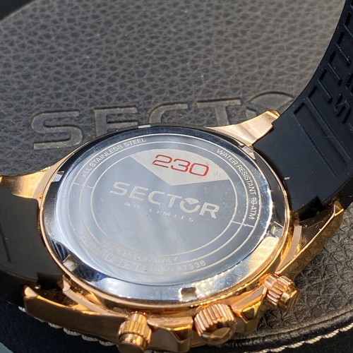 Sector 230 Chronograph watch like new, black and rose gold