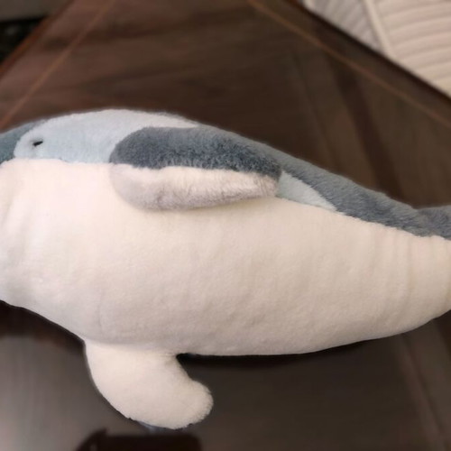Large plush dolphin 65cm like new, blue and gray