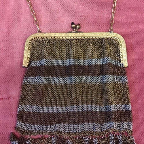 Vintage women's mesh purses like new, set of 3, alpacca and silver